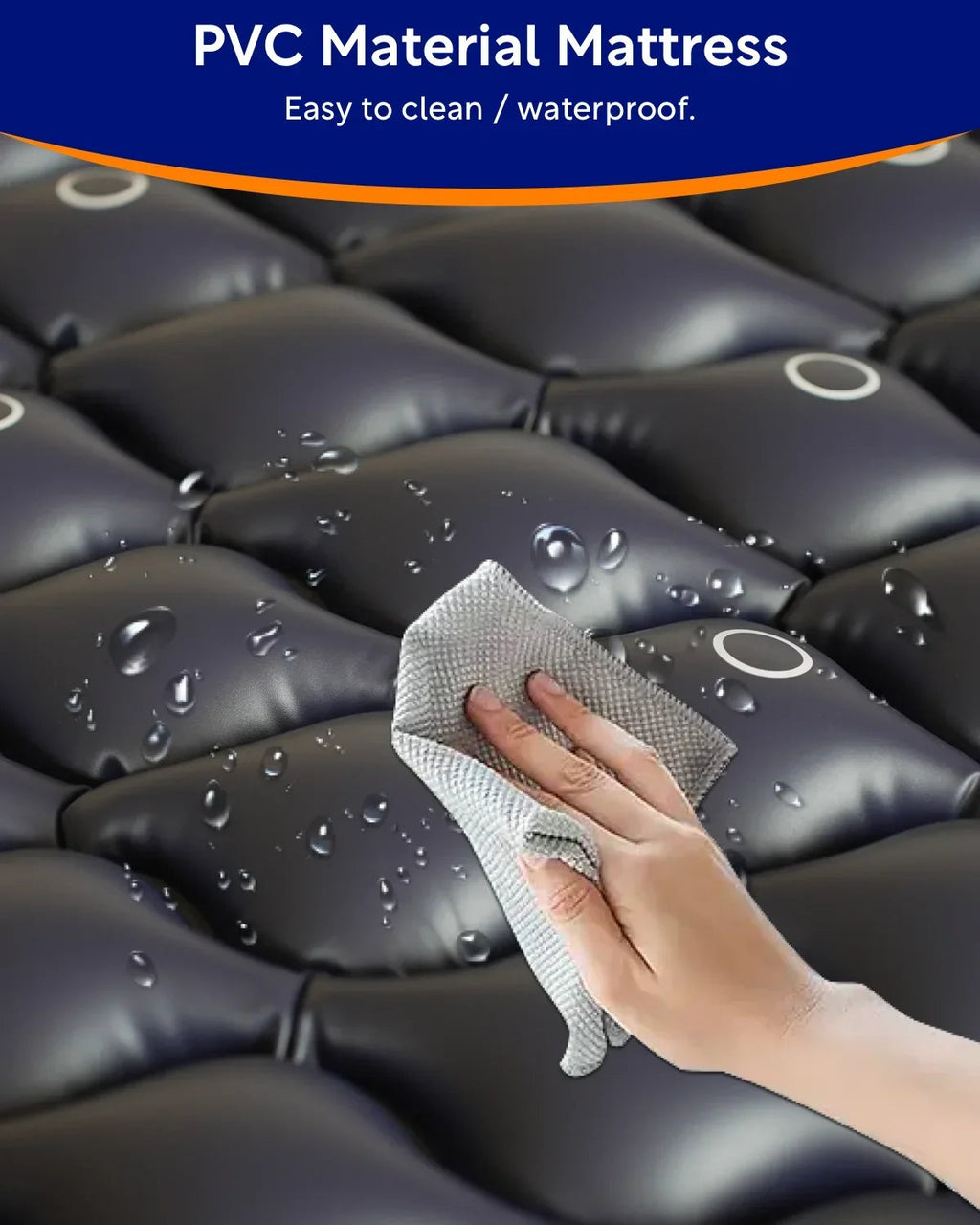 VOCIC Alternating Air Pressure Mattress Pad, Blue, 89"X38"X3", Vinyl - S34