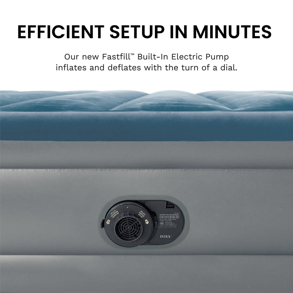 Intex 15" Twin Essential Rest Dura-Beam Airbed Mattress with Built-in Pump
