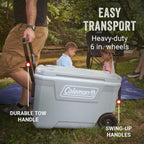 Coleman Classic Series Insulated Wheeled Cooler, 100-Quart, Rock Grey - Wheeled