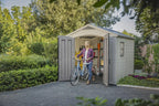Keter Resin Outdoor Storage Shed, 8 x 11 Foot, 550 Cu. Ft., Taupe