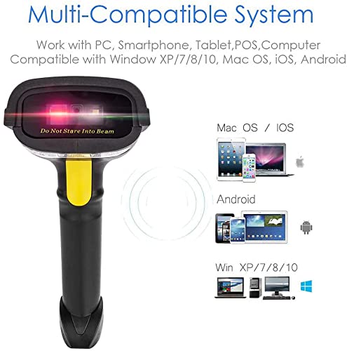 NETUM 2D Barcode Scanner, Compatible with 2.4G Wireless & Bluetooth & USB Wired Connection, Connect Smart Phone, Tablet, PC, 1D Bar Code Reader Work