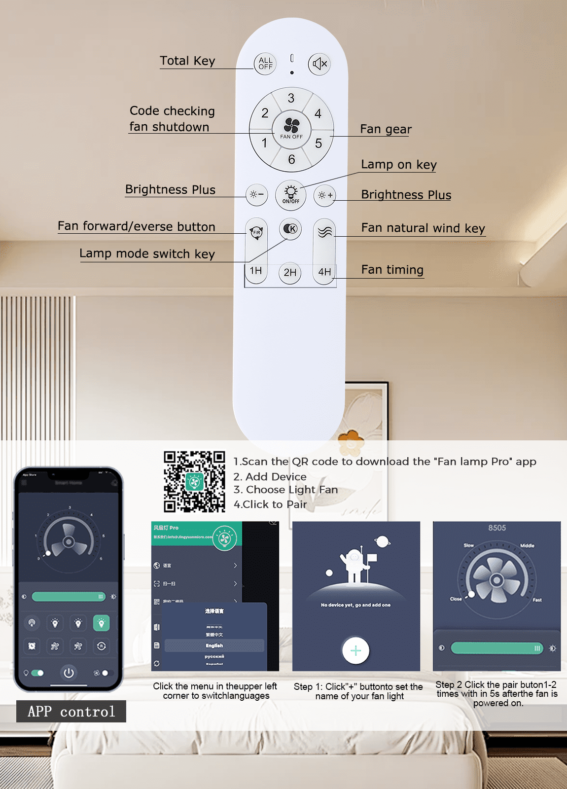 52Inch Ceiling Fan with Lights and Remotes, Modern Low Profile Flush Mount Ceiling Fans,DC Reversible Motor, 3CCT Dimmable,Noiseless,Dual Finish