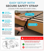 Stander Wonder EZ Adjust Bed Rail, Non-Pivoting Adjustable Bed Rail for Seniors and Safety Railing with Organizer Pouch, ASTM Safety Approved, Black