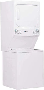 GE Unitized Spacemaker 3.9 Cu. Ft. Washer With Stainless Steel Basket And 5.9 Cu. Ft. Electric Dryer - GUD27EESNWW
