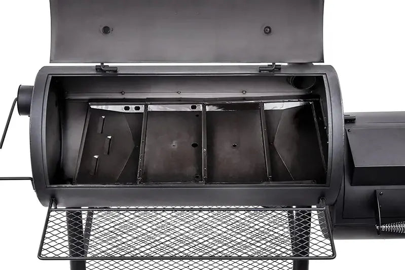 Oklahoma Joe's Longhorn Reverse Flow Smoker - Offset Barrel Design, Heavy-Gauge Steel, Dual Chamber Smoking