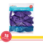 12" Purple Latex Balloons, 15 Pieces, by Way To Celebrate