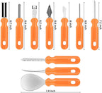 Clackibukvyz Pumpkin Carving Kit, Halloween Professional Pumpkin Cutting Supplies Tools with Carrying Bag, 10 Pcs