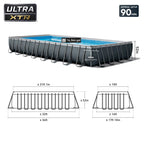 INTEX Ultra XTR Above Ground Pool 24ft x 12ft x 52in With 2 Floating Recliners And Mega Chill II Cooler