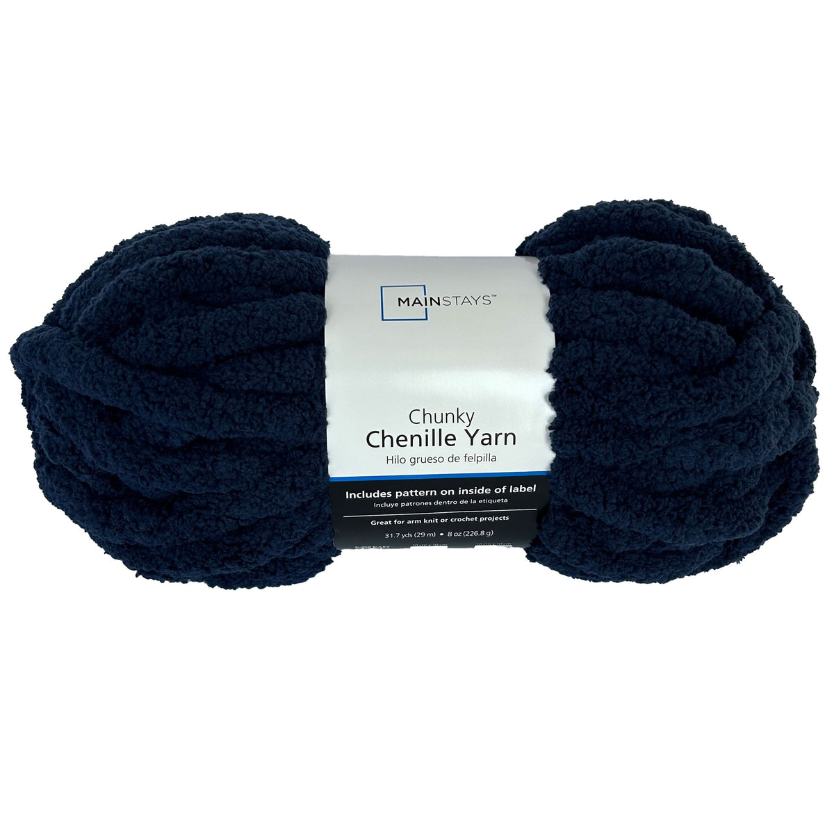 Mainstays Chunky Chenille Yarn, 31.7 yd, 100% Polyester, Super Bulky