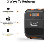 Flashfish Portable Power Station Mini Solar Generator, 98Wh 26400mAh Lithium Battery, 120W 110V AC Outlets with LED Light Backup Battery For Camping