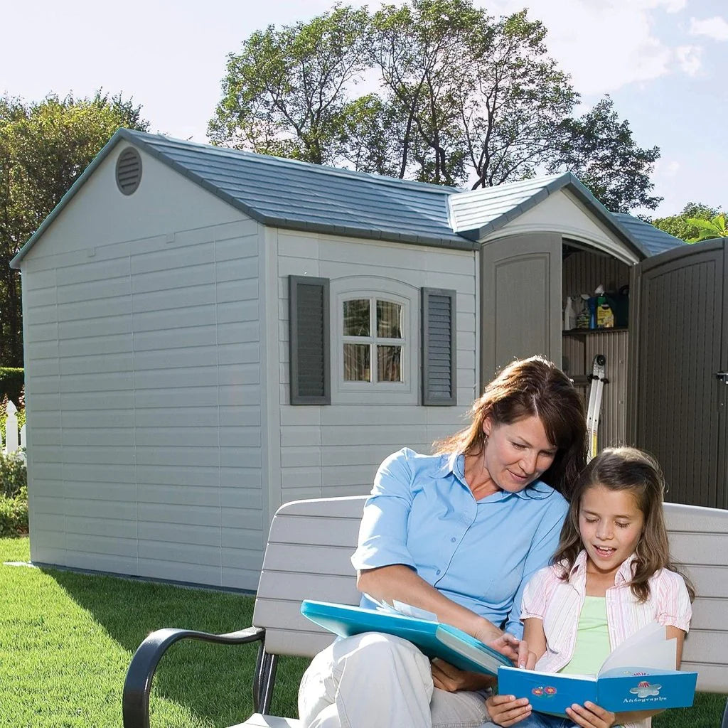 Outdoor Storage Shed, 8 x 15 Foot, Desert Sand - 6446