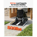 KFFKFF Portable Folding Wheelchair Ramp, 2FT, Non-Slip Aluminum Handicap Ramp with 800 lbs Capacity, Ideal for Home Steps, Stairs, Entryways