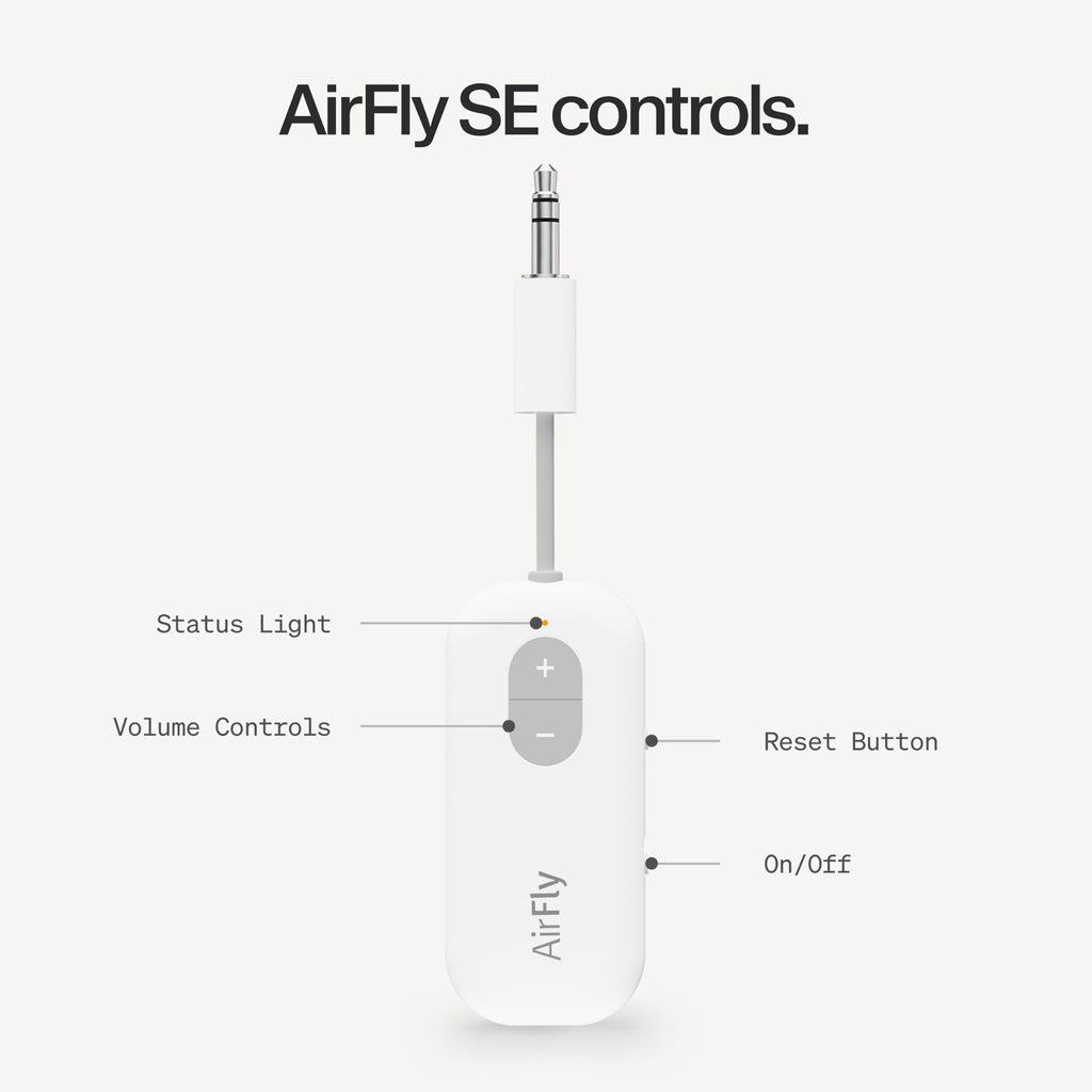 Twelve South AirFly SE, Bluetooth Wireless Audio Transmitter Adapter, White
