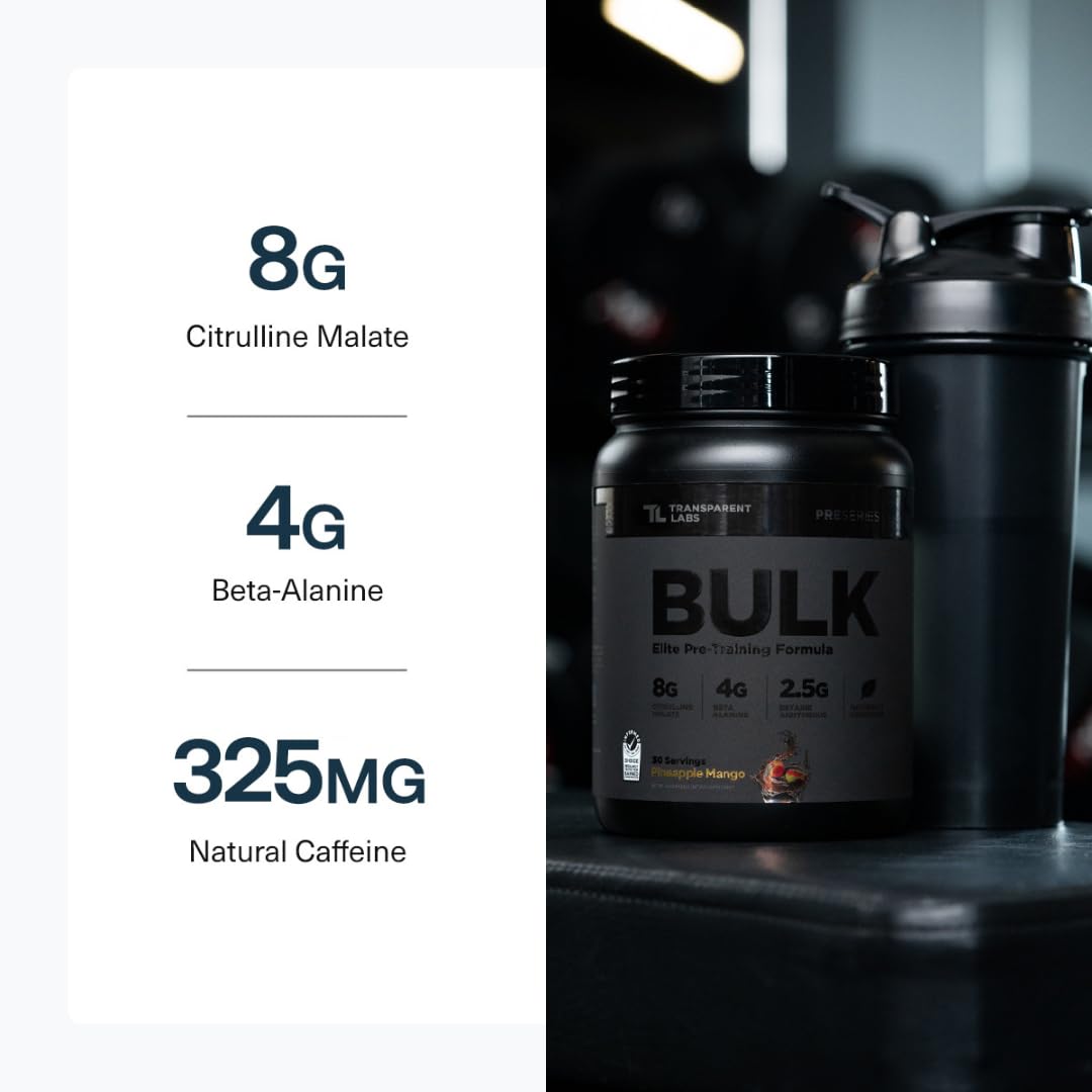 Transparent Labs Bulk Black Pre Workout - 30 Servings, Strawberry Mango