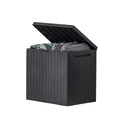 Keter City 30 Gal Outdoor Storage Box and Patio Side Table