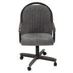 Casual Dining Cushion Swivel-and-Tilt Rolling Caster Chair, 38 Inches H x 24 Inches W x 22 Inches D