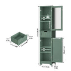 Homfa Tall Narrow Bathroom Storage Cabinet With Door And Drawer, 15.7in L x 11.8in W x 67in H, White