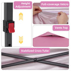 Ainfox 10'x10'Pop Up Canopy Tent 4 Removable Walls Windproof UV Shelter Outdoor,Pink