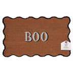 My Texas House Halloween Multicolor Scallop Boo Outdoor Coir Doormat, 18" x 30"
