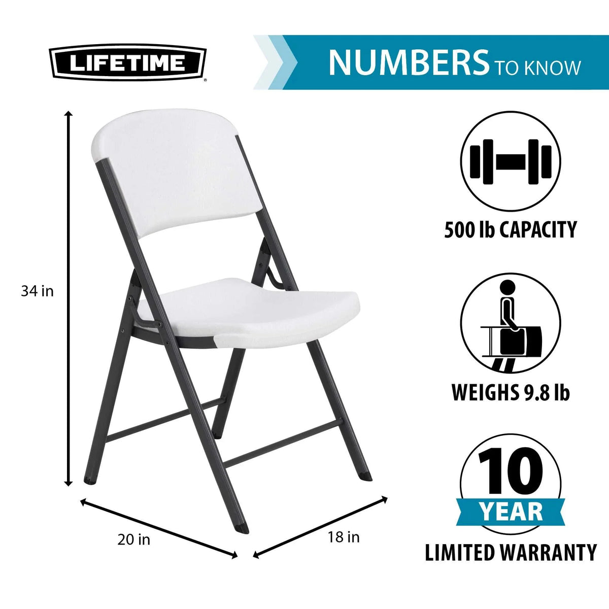 Lifetime 4 8-Foot Rectangle Folding Tables And 32 Chairs Set, White Granite - 80147