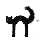 Tinsel Scaredy Cat Decoration, Black, 15", Halloween by Way To Celebrate