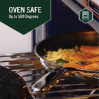Hybrid Stainless Steel Pan Set With Glass Lids, 6-Piece, 8-Inch, 10-Inch And 12-Inch, Black