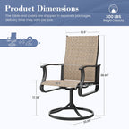 ELPOSUN Patio Swivel Chairs Set of 2, Outdoor Dining Chairs High Back All Weather Breathable Textilene Outdoor Swivel Chairs with Metal Rocking Frame