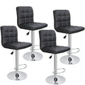 ZENY Bar Stool Set Of 4 With Soft Cushion And Metal Frame - Black