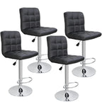 ZENY Bar Stool Set Of 4 With Soft Cushion And Metal Frame - Black