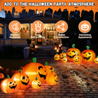 Yexmas 8 FT Halloween Inflatables Pumpkin, 7 Pumpkins Halloween Outdoor Decoration with Built-in LED Lights, Halloween Blow Ups for Yard, Lawn, Garden Decor