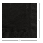 75 Count 6.5IN x 6.5IN Black Disposable Paper Napkins by Way To Celebrate