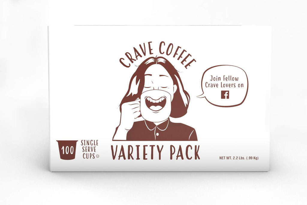 Crave Beverages Flavored Coffee Pods Sampler, Compatible with 2.0 K-Cup Brewers, Single Serve Assorted Variety Pack, 100 Count