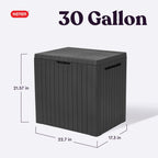 Keter City 30 Gal Outdoor Storage Box and Patio Side Table