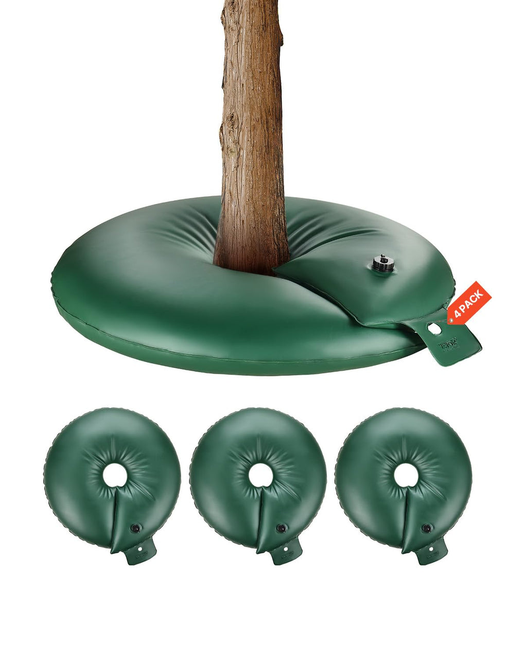 VEVOR Tree Watering Bag Slow Release, 4 Pack 20 Gallons Tree Watering Bags/Ring, Reusable Refillable Tree Irrigation Ring Water Bags, Heavy Duty
