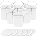 5-Gallon White Bucket Pail Container with Lid | Food Grade | Heavy-Duty Approx 90 MIL Extra Durable | Metal Handles with Plastic Grip | Multi-Use