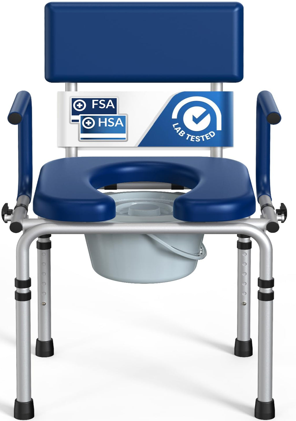 M73 Drop Arm Bedside Commodes for Seniors, Potty Chair for Adults