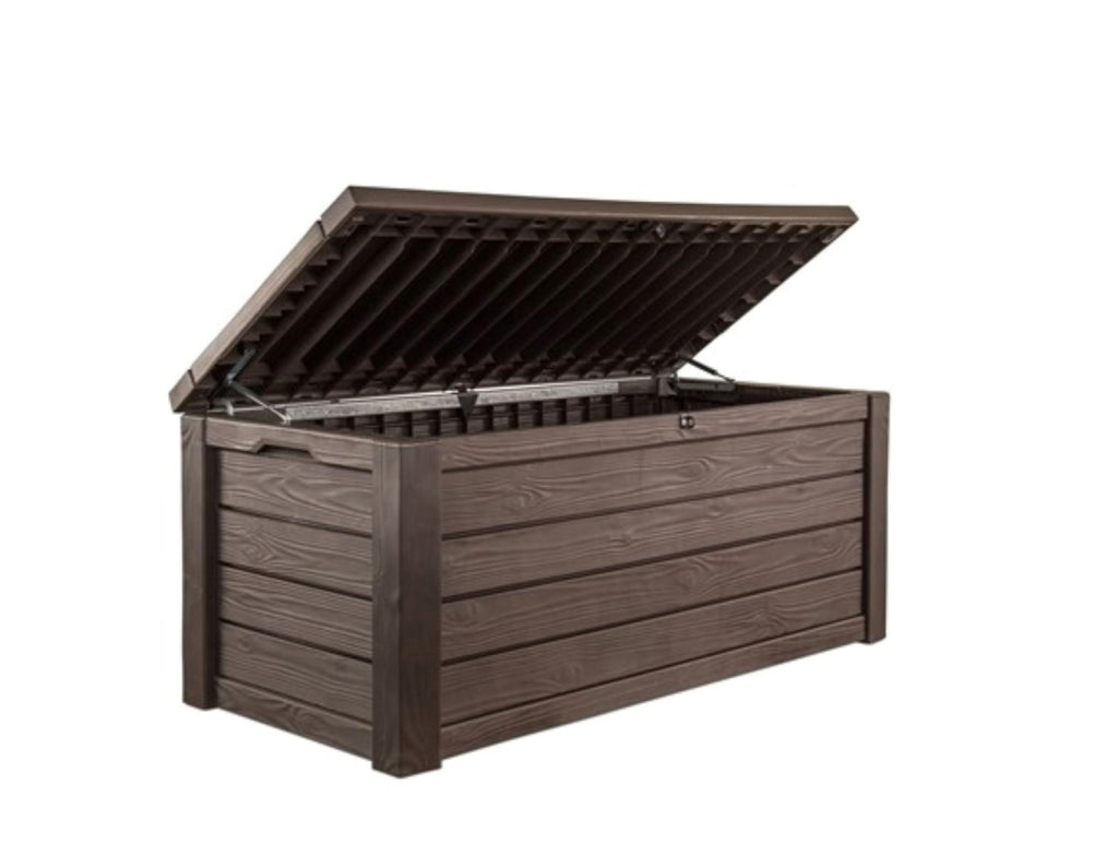 Keter Westwood 150 Gal Outdoor Storage Box for Patio and Pool Accessories