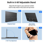 InnoView Portable Monitor 15.6" 1080P for Laptop with Storage Bag, Built-in 90° Adjustable Stand USB C HDMI Ultra-Slim Portable Laptop Monitor for