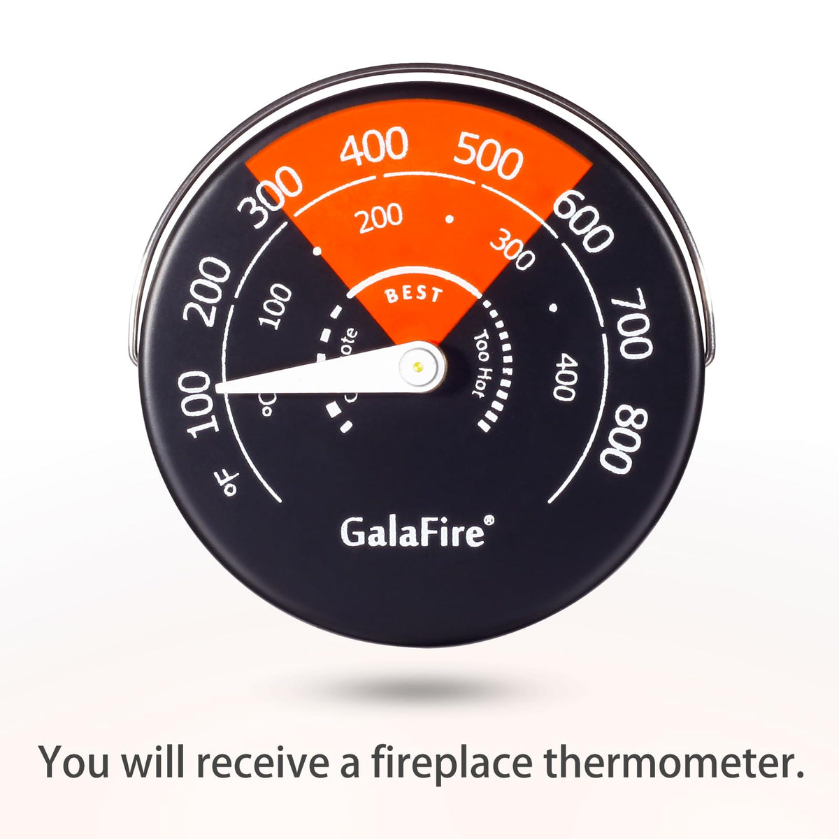 4-Blades Heat Powered Wood Stove Fan + Magnetic Thermometer, 122°F Start Non Electric Eco Fireplace Fan for Gas/Pellet/Log/Wood Burning Stoves