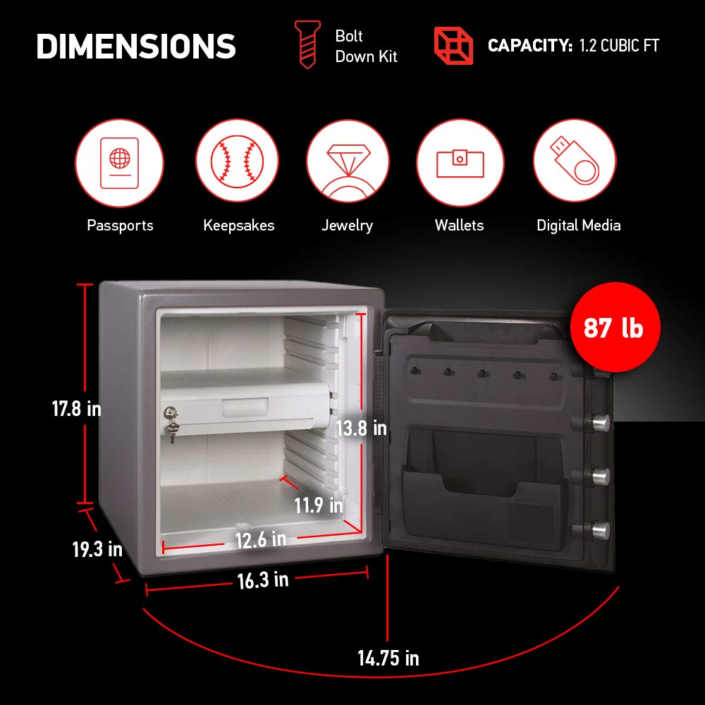 SentrySafe 1-Hour Fireproof Safe, Digital Keypad, 1.2 Cu Ft, STW123GDC