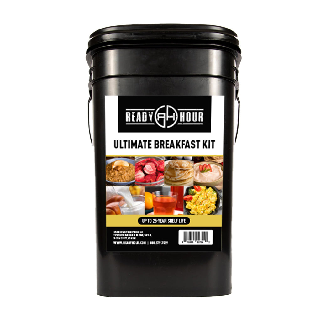 Ready Hour Breakfast Bucket (128 Servings), Emergency Food Supply, Emergency Food Kit, 25-Year Shelf Life Food, Survival Food Buckets, Long-Lasting
