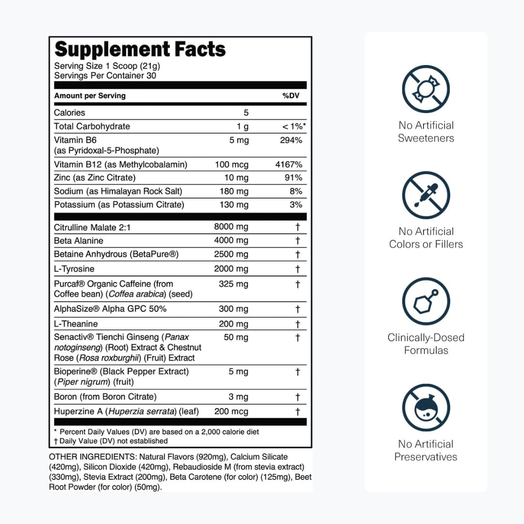 Transparent Labs Bulk Black Pre Workout - 30 Servings, Strawberry Mango