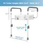 Raised Toilet Seat with Handles for Seniors, 5-inch Rise