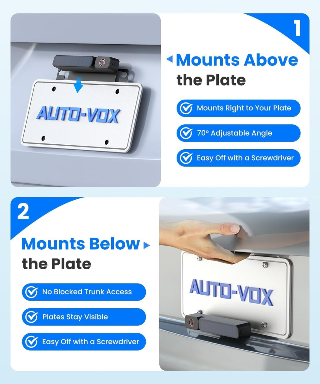 AUTO-VOX Solar Wireless Backup Camera: 5" 1080P Monitor, 2 Min Easy Install