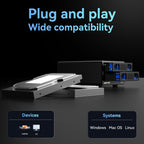 CENMATE Aluminum 2 Bay Hard Drive Enclosure with Cooling Fan for 2.5“/3.5" SATA HDD/SSD with USB A/C 3.0, Support Hot Swappable, Tool-Free HDD