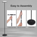 SUNMORY Floor Lamps for Living Room，LED Standing Lamp with Remote Control