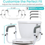 Vive Toilet Safety Rail - Adjustable Grab Bar - Compact Support Frame