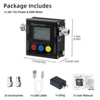 Mcbazel Surecom SW-102 Digital VHF/UHF 125-525Mhz Antenna Power & SWR Meter