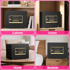 SYSENFO 1.5 Cuft Home Security Safe Box with Digital Keypad, Adjustable Shelf, Fireproof & Waterproof Bag