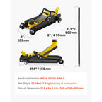 VEVOR 2.5 Ton Low Profile Heavy-Duty Steel Racing Floor Jack